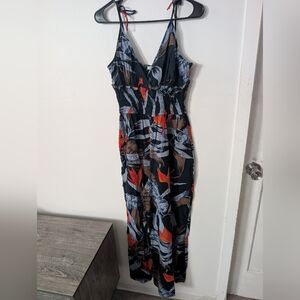 Patrons Of Peace‎ Tropical Print Women's Jumpsuit Smocked Bust Size Medium